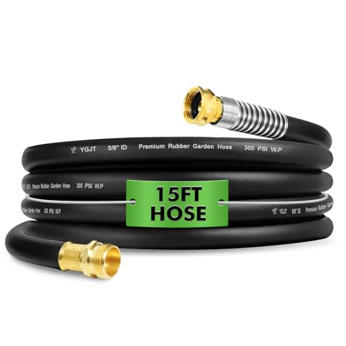 Heavy Duty Garden Hose 15FT x 5/8", 300psi Working, 1100psi Burst - size: 5/8 15FT Male to Female