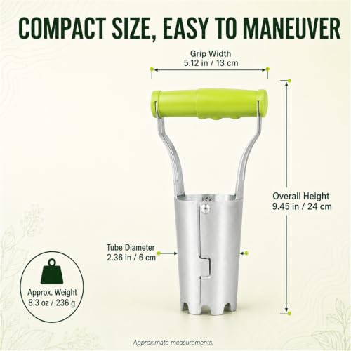 Bulb Planter Tool with Depth Marker, Heavy Duty Manual Garden Dibber - color: Fluorescent Green