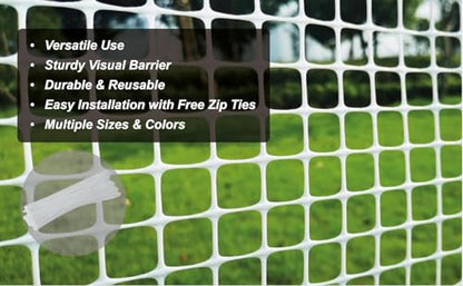 PotatoLife White Plastic Garden Fence, Hardware Mesh, 40'' x 25' - color: White, size: 40'' x 25'