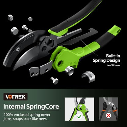 Anvil Pruning Shears, 3/4" Cut Capacity Garden Clippers Heavy Duty - color: Green