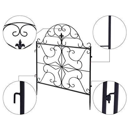 3ft(H) x10ft(L) Decorative Garden Fence Border, 5 Pack Outdoor Rustproof Metal Wire Tall Animal Barrier Fence No Dig for Dogs Rabbit Squirrel, 32inches - size: 32IN(H)x10FT(L) 5Pack