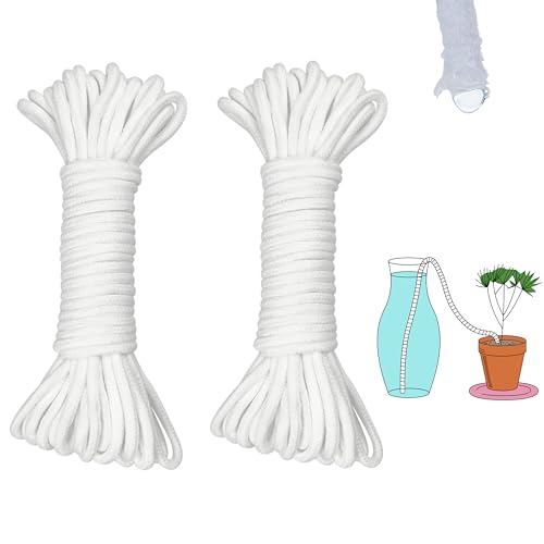 ORIMERC 60 feet 1/5 inch Self Watering Capillary Wick Cord Vacation Plant Sitter DIY Hydroponic Wicking Self-Watering Planter Pot Automatic Water System Device Potted Violet Auto Seedling Waterer Rope - size: 60 feet (1/5 inch)