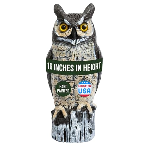 Dalen Lifelike Great Horned Owl Decoy Bird Repellent - 16-in Hand-Painted - style: Two Color Great Horned Owl