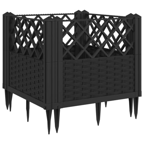PP Garden Planter Black 17.1x17.1x17.1 Inches - color: Black