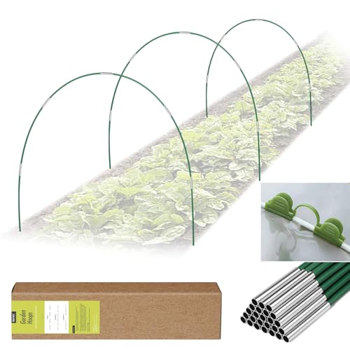 RIFNY 18 PCS Garden Hoops for Raised Beds, Greenhouse Hoops for Row Cover - style: 18 PCS-0.28" Dia-Green