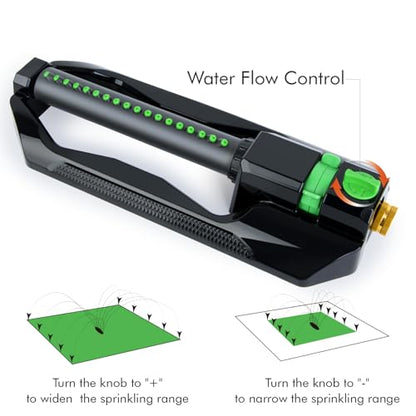 RESTMO 2 Pack Oscillating Sprinkler with Metal Base, Sprinklers for Yard - size: 2 Pack
