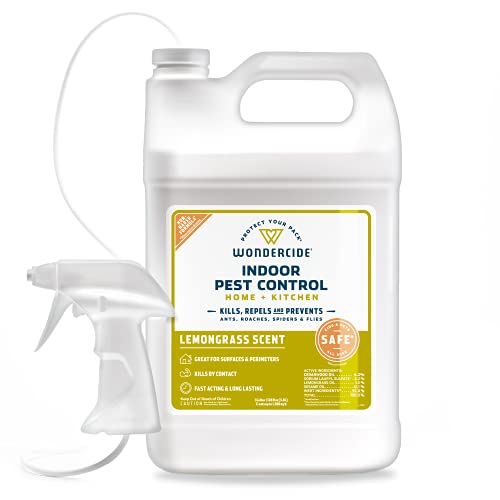 Wondercide - Indoor Pest Control Spray for Home & Kitchen Lemongrass 128 oz - size: 128 Fl Oz (Pack of 1)