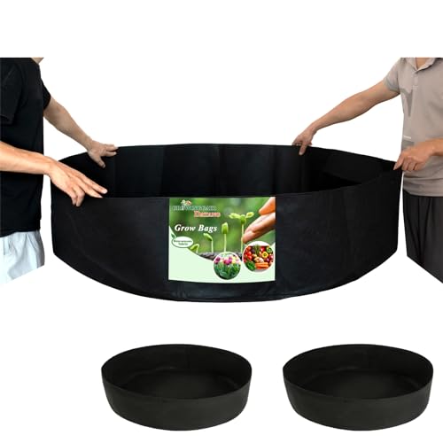 2-Pack 100 Gallon Large Non-Woven Grow Bags Reusable Thickened Durable Aeration Fabric Pot Black (100Gal_2Pcs) - color: 100gal_2pcs