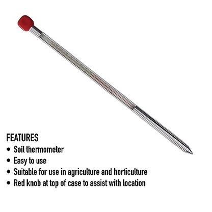 Garden Soil Thermometer 320mm Aluminium Case - Monitor Soil Temperature