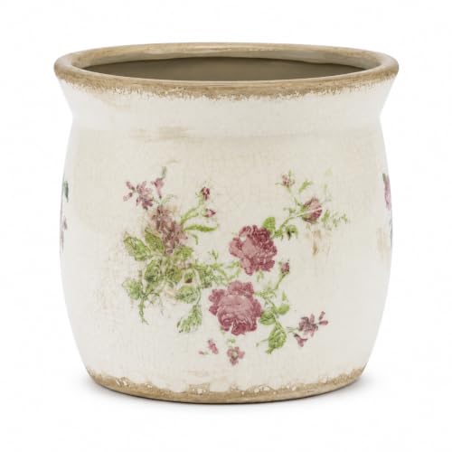 Doysayes Vintage Ceramic Flower Pot for Indoor Plant with Drainage Hole - color: Pink