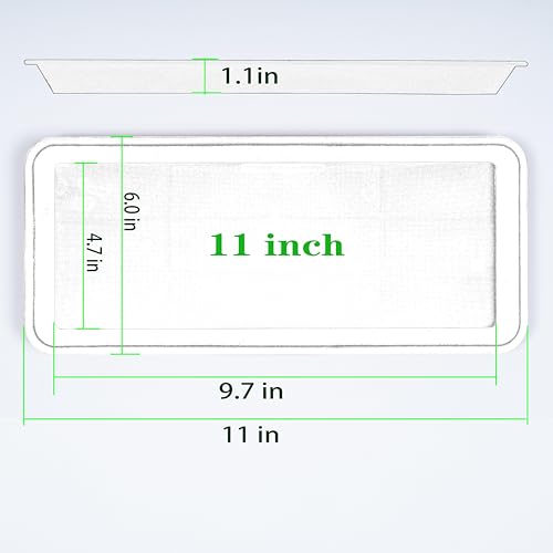 VUWEZ 6 Pack Rectangular Plastic Plant Tray Saucer, Gray, 6 x 11 Inch, Indoor/Outdoor, Durable & Water Resistant - color: Gray, size: 11'' x 6'' x 1.0'' (6 pack)