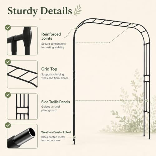 126" x15.8" x 94.5" Garden Arch Arbor Trellis