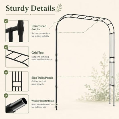 126" x15.8" x 94.5" Garden Arch Arbor Trellis