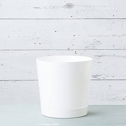 Root & Vessel Majestic Full Depth Cylinder Pot, Glossy White, 14-Inch (10142) - color: White, size: 14 Inch