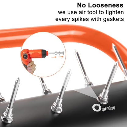 21" Rolling Lawn Aerator, 45 Preassembled Spikes, Only Needs 3-5 Minutes to Assemble, No Looseness, Good Package, 75" Long Handle with Quick Clip Connections, U-Shape Construction - Orange. - size: Orange