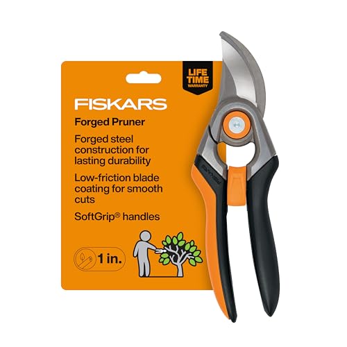 Fiskars Forged Steel Bypass Pruning Shears, 1" Cut Capacity Garden Clippers - style: Forged Pruner
