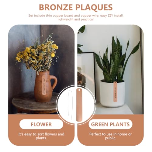 BESTonZON 30 Hanging Metal Garden Labels with 30 Copper Wires, 12 × 2 cm Markers for Pots, Trees and Nursery Plants
