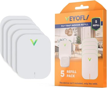 VEYOFLY Official Refill Fruit Fly Traps Indoor, Gnat Trap | 5-Pack - size: 5 Refills Pack
