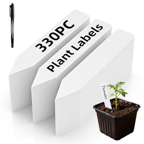 Cleangor 330Pcs Plant Labels with Marker Pen, 4" Plant Tags for Garden