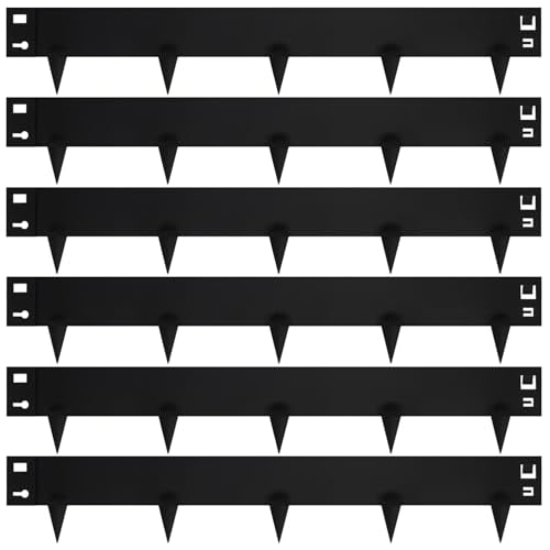 20ft. 41" L × 8" H Metal Landscape Edging, 6 Pack Garden Border - color: Black, size: 7.9 Inch