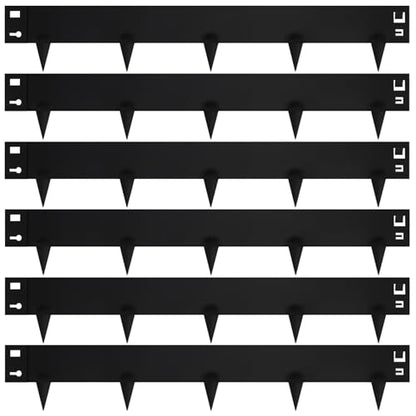 20ft. 41" L × 8" H Metal Landscape Edging, 6 Pack Garden Border - color: Black, size: 7.9 Inch