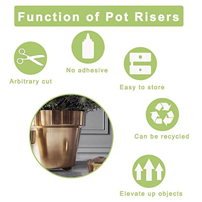 vensovo Invisible Rubber Pot Feet – Square Non-Slip Risers Elevate 3/4 Inch for Drainage & Airflow, 12 Pack Solid Pot Risers for Indoor & Outdoor Planters, Garden, Patio, Deck Use (2" Size)