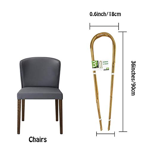 3 Feet Natural U-Hoops Bamboo, Mininfa Garden Trellis, Bamboo Trellis U-Shape for Plant Support - 3 Pack - size: 3 Feet