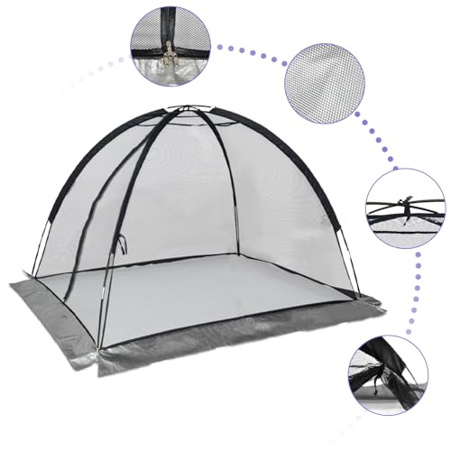 Doublehorse Pond Cover Dome Net 5 x 7 FT with Zipper Stakes