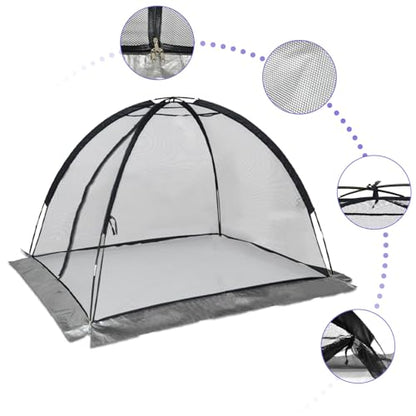 Doublehorse Pond Cover Dome Net 5 x 7 FT with Zipper Stakes