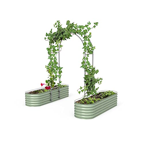 Vego Garden 1.5' Long Modular Arched Trellis System for All Classic Garden Bed for Climbing Plants Like Cucumber Beans Tomatoes & Vines (Garden Beds Not Included) - size: 1.5 Ft Long
