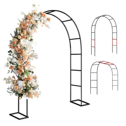 Zhisheng Garden Arch Arbor Trellis with Base for Climbing Plants - size: 7.9FT