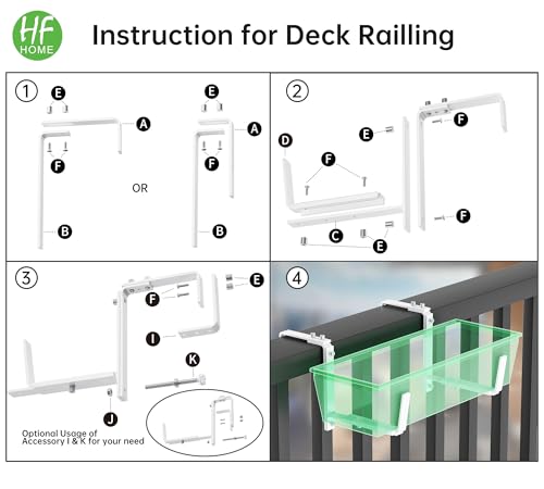 HFHOME Set of 2 Adjustable Window Planter Box Brackets, White Brackets for Window Boxes Planters, Planter Shelving with Adjustable Size The Width of The Bottom of The Planter Box (Patent Registered) - size: Set of 2 - White