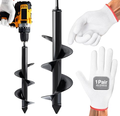 Auger Drill Bit for Planting 4" x 12" - 3/8 Inch Hex Drive Drill - size: 4 x 12 Inch