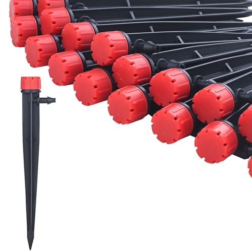 50pcs Adjustable Drip Irrigation Emitters: Garden Drippers for 1/4" Tubing - size: 50pcs Drip Emitters