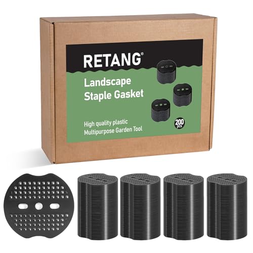200Pcs Landscape Staple Gaskets, Plastic Garden Stake Washers - color: Black