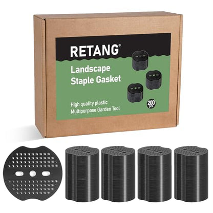 200Pcs Landscape Staple Gaskets, Plastic Garden Stake Washers - color: Black