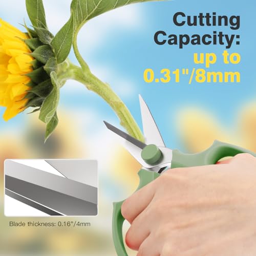 Housolution Flower Scissors, 3PCS Pointed Pruning Shears, Avocado Green - color: Pointed-avocado Green, size: 3 Pack