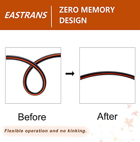 EASTRANS 3ft x 5/8" Black Garden Hose with 3/4" Female to Female Fittings - color: Black and Orange, size: 3FT Female to Female