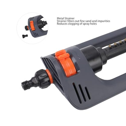 Lawn Sprinkler Heavy Duty Nozzles 4 Spray Modes for Yard, Garden Water Oscillating Sprinkler Covers Up to 4000 Sq Ft with Weighted Base