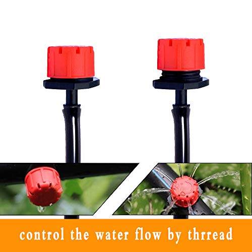 1/4 Inch Adjustable Drip Irrigation Parts, Irrigation Drippers Sprinklers for Drip Irrigation System (100)