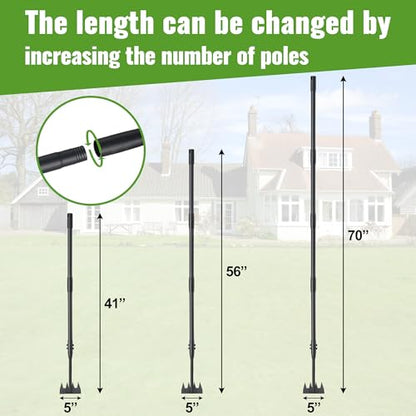 Weeding Rake for Gardening, 70 Inch Weed Puller Tool with Long Handle for Weeding Loosening Soil Cultivating Heavy Duty Metal 4 Tines Weeder for Backyard, Lawn, Garden Beds - size: 4 tines