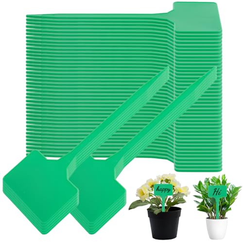 50Pcs Large Plant Label Signs Plastic Garden Markers Waterproof T-Type Garden Seedlings Flower Name Stake Marker Tags for Potted Plants Vegetable Fruit Herb Nursery Outdoor Gardening Seeding - color: Green