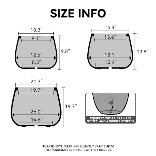 Kante Modern Home Minimalist 18.1" Dia Snow White Concrete Curved Planter - color: Snow White, size: 18.1"Dia x 13.8"H