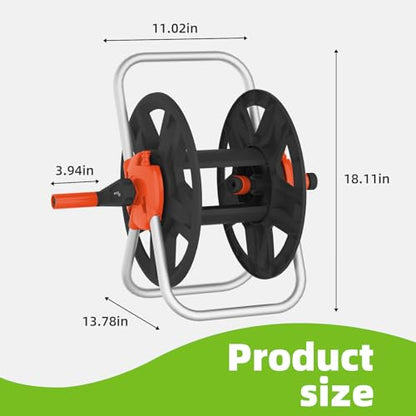 Water Hose Reel,Holds 60-80 Ft of 5/8" Hose - color: Orange