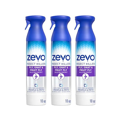 Zevo Flying Insect Bug Aerosol Spray, Kills Flies & Fruit Flies, 3 Bottles - style: 3 Flying Insect Killer