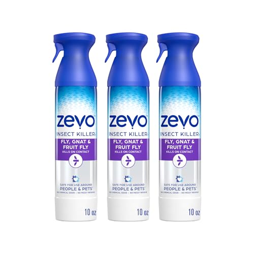 Zevo Flying Insect Bug Aerosol Spray, Kills Flies & Fruit Flies, 3 Bottles - style: 3 Flying Insect Killer