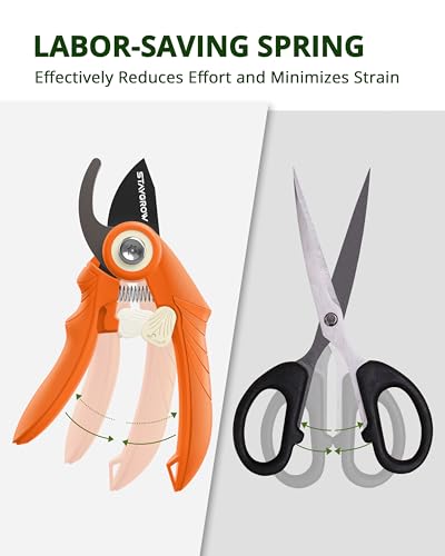 Garden Shears 6.9" Pruning Shears for Gardening Orange - size: 6.9 Inch Bypass Orange