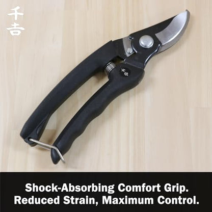 Senkichi Pruning Shears 180mm/7.1", Shock-Absorbing Grip - Japanese Pruner - size: 180mm (7.1")