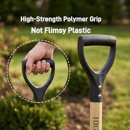 Shovel for Digging Round Point Garden 41 Inch D-Handle Wooden Handle