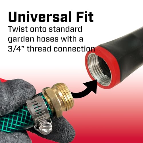 Chapin 4699: Firefighter Water Cannon Hose Nozzle, Fireman Spray Nozzle with Ergonomic Grip and Threaded Hose Connection, Adjustable Twist Nozzle, Lever On/Off Control, Red/Black - style: Firefighter Water Cannon